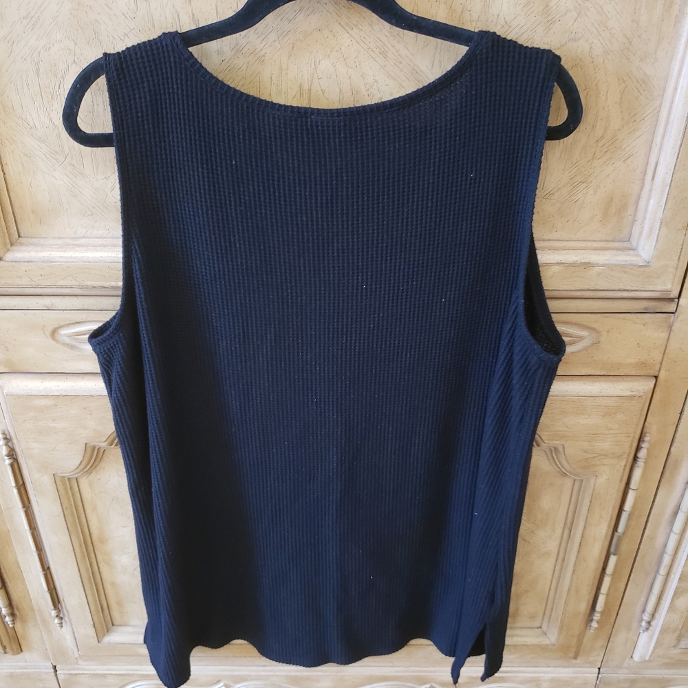 Chicos Black Waffle Knit  Tunic